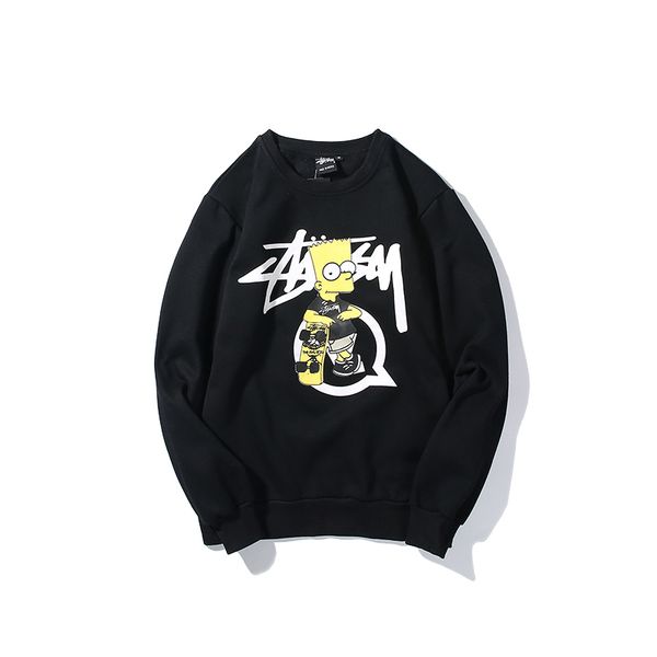 mens womens stussys designer hoodie cotton sweater spoof simpson cartoon printing couple round neck plus velvet pullover, White;black
mens womens stussys designer hoodie cotton sweater spoof simpson cartoon printing couple round neck plus velvet pullover, White;black