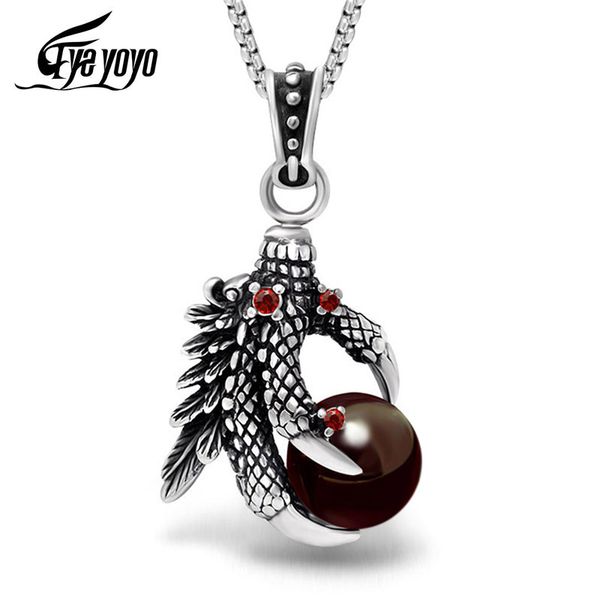 eyeyoyo personalized titanium steel dragon claw necklace pendant vintage eagle claw black red gem animal pendant men necklace, Silver
eyeyoyo personalized titanium steel dragon claw necklace pendant vintage eagle claw black red gem animal pendant men necklace, Silver