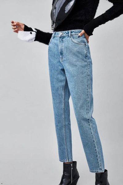 denim pants100% cotton high waist women high street vintage mom jeans ripped jeans for women plus size withered new, Blue
denim pants100% cotton high waist women high street vintage mom jeans ripped jeans for women plus size withered new, Blue