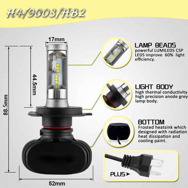car h4 led headlight bulbs 50w 8000lm 6000k all-in-one conversion kit chips bulb for drl fog lights white 
car h4 led headlight bulbs 50w 8000lm 6000k all-in-one conversion kit chips bulb for drl fog lights white