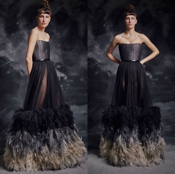 modest black a line evening prom dresses lace feather sleeveless strapless party dresses sashes floor length robes de soirée
modest black a line evening prom dresses lace feather sleeveless strapless party dresses sashes floor length robes de soirée