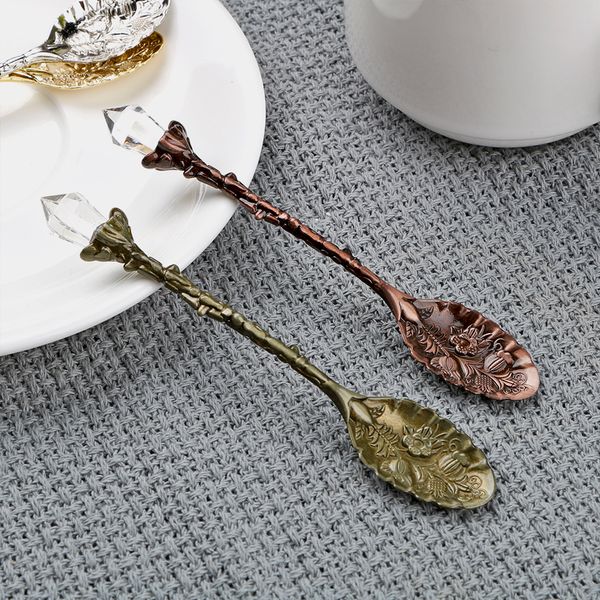 11cm length vintage crystal head retro pattern coffee spoon coffee desserts ice cream spoon metal carved kitchen accessories
11cm length vintage crystal head retro pattern coffee spoon coffee desserts ice cream spoon metal carved kitchen accessories