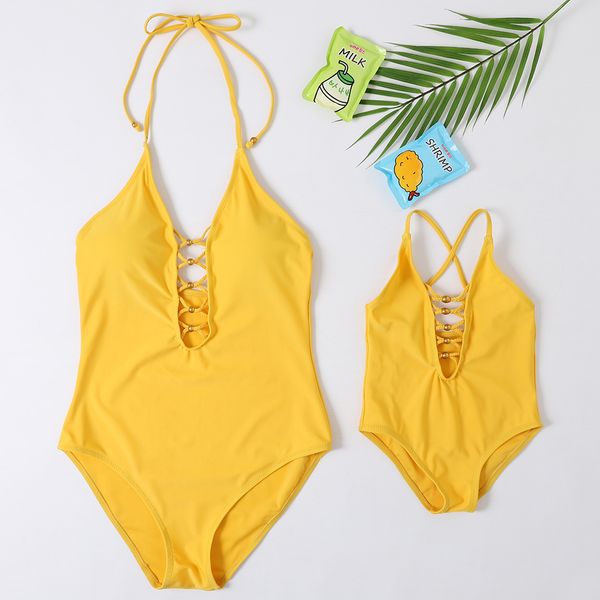 new beachwear mum and me swimwear one piece gold pearl monokini yellow swimsuit for girl and women family swimsuit, White
new beachwear mum and me swimwear one piece gold pearl monokini yellow swimsuit for girl and women family swimsuit, White