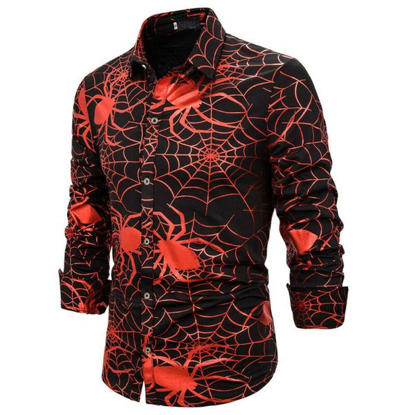 2019 men halloween 3d spider print casual shirt male slim fit long sleeve turn-down collar shirts plus size, White;black
2019 men halloween 3d spider print casual shirt male slim fit long sleeve turn-down collar shirts plus size, White;black
