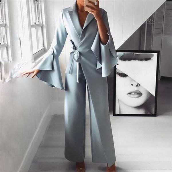 fashion fake two-piece sleeve asymmetric flare sleeve jumpsuit autumn office clothing wear bandage jumpsuit, Black;white
fashion fake two-piece sleeve asymmetric flare sleeve jumpsuit autumn office clothing wear bandage jumpsuit, Black;white