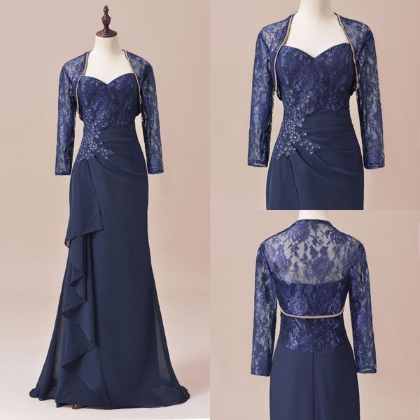 navy blue lace chiffon 2019 mother of the bride dresses with jacket beaded draped floor length elegant formal evening dress mother of bride, Black;red
navy blue lace chiffon 2019 mother of the bride dresses with jacket beaded draped floor length elegant formal evening dress mother of bride, Black;red