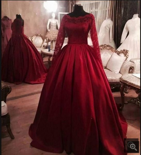 vestido de festa burgundy lace a line long sleeve prom dress scoop neckline simple modest muslim women formal prom gowns evening party dress, Black
vestido de festa burgundy lace a line long sleeve prom dress scoop neckline simple modest muslim women formal prom gowns evening party dress, Black
