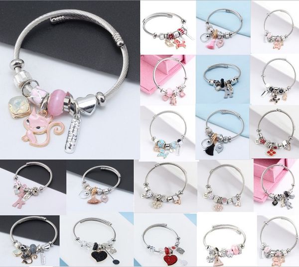 21 styles european pendant beads adjustable bracelets&bangles with crystal glaze charm beads diy titanium steel stainless steel bracelets, Black
21 styles european pendant beads adjustable bracelets&bangles with crystal glaze charm beads diy titanium steel stainless steel bracelets, Black