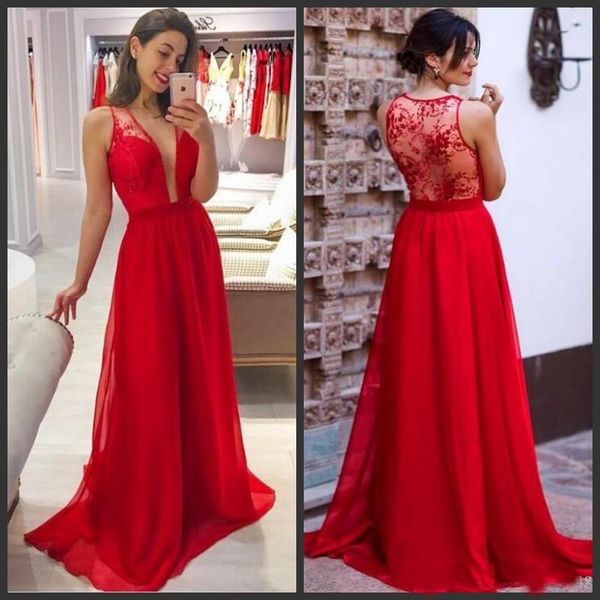 Red Simple Wedding Guest Dresses Sexy Deep V Neck Back Hollow Lace Chiffon Maid Of Honor Gowns Floor Length 2019 Fashion Bridesmaid Dresses
Red Simple Wedding Guest Dresses Sexy Deep V Neck Back Hollow Lace Chiffon Maid Of Honor Gowns Floor Length 2019 Fashion Bridesmaid Dresses
