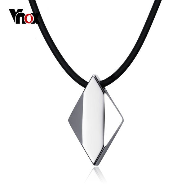 vnox not ccratch pure tungsten carbide rhombus necklaces pendants 18" rope chain, Silver
vnox not ccratch pure tungsten carbide rhombus necklaces pendants 18" rope chain, Silver