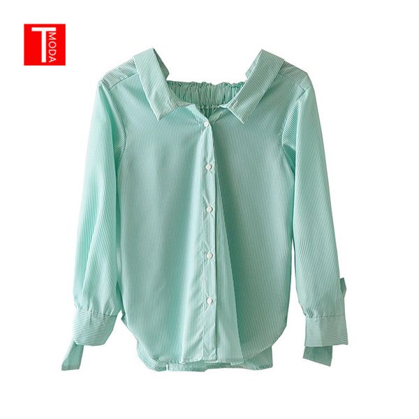 vintage stylish striped women blouse 2019 fashion lapel collar back elastic pleated ladies green shirts casual blusas mujer, White
vintage stylish striped women blouse 2019 fashion lapel collar back elastic pleated ladies green shirts casual blusas mujer, White