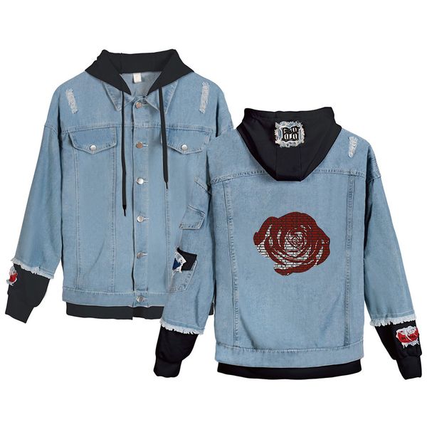 new design juice wrld print jeans jacket with hooded for men males fake two piece denim jackets, Black;brown
new design juice wrld print jeans jacket with hooded for men males fake two piece denim jackets, Black;brown