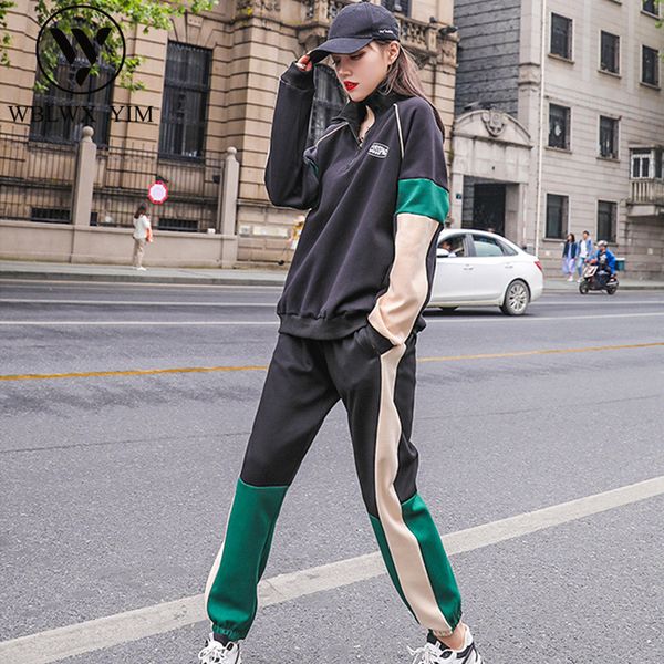hip hop two piece set casual tracksuit women 2019 autumn long sleeve turtleneck sweatshirt + trousers fashion 2 piece set women, White
hip hop two piece set casual tracksuit women 2019 autumn long sleeve turtleneck sweatshirt + trousers fashion 2 piece set women, White