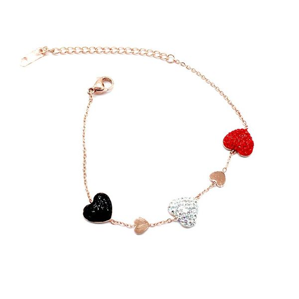 18kgp fashion titanium steel rose gold peach heart bracelet lovers' hand ornaments ing, Black
18kgp fashion titanium steel rose gold peach heart bracelet lovers' hand ornaments ing, Black