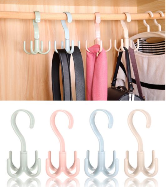 360 degrees rotated 4 hooks plastic handbag clothes ties bag holder shelf organizer belt closet hanger hanging rack storage hook
360 degrees rotated 4 hooks plastic handbag clothes ties bag holder shelf organizer belt closet hanger hanging rack storage hook