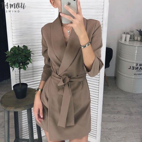 women casual sashes a-line mini dress office ladies turn-down collar dresses 2020 autumn winter new fashion elegant party dress, Black;gray
women casual sashes a-line mini dress office ladies turn-down collar dresses 2020 autumn winter new fashion elegant party dress, Black;gray