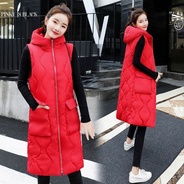 pinkyisblack 2018 hooded women winter vest long cotton padded jacket warm autumn female pockets waistcoat new feminina colete, Black;white
pinkyisblack 2018 hooded women winter vest long cotton padded jacket warm autumn female pockets waistcoat new feminina colete, Black;white