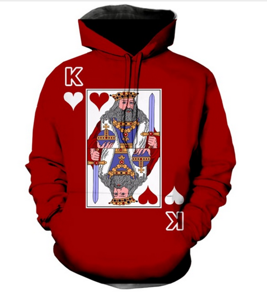 new fashion 3d hd print the king of hearts men women pullover hoodies street wear casual hip hop pockets sweatshirt clothing zg0166, Black
new fashion 3d hd print the king of hearts men women pullover hoodies street wear casual hip hop pockets sweatshirt clothing zg0166, Black