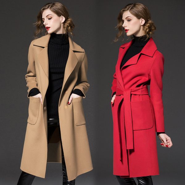 europe and the united states 2018 autumn and winter new large size windbreaker wool women's woolen coat in the long coat, Black
europe and the united states 2018 autumn and winter new large size windbreaker wool women's woolen coat in the long coat, Black