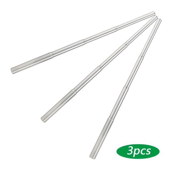 

3pcs/set reusable straw stainless steel metal folding drinking straw portable collapsible straws bar wine supplies