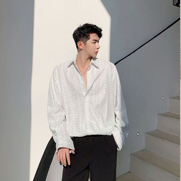 homens branco jacquard laço manga longa casual solto camisas masculinas vintage moda vestido camisas roupas de palco, White;black
homens branco jacquard laço manga longa casual solto camisas masculinas vintage moda vestido camisas roupas de palco, White;black