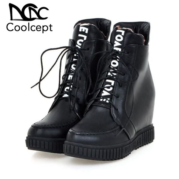 coolcept 4 color woman fashion ankle boots new arrival cross strap high heel shoes women platform wedges winter boots size 34-43, Black
coolcept 4 color woman fashion ankle boots new arrival cross strap high heel shoes women platform wedges winter boots size 34-43, Black