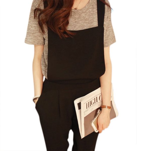 summer women clothing korean version casual ankle length pants strap jumpsuit solid black plus size female jumpsuit, Black;white
summer women clothing korean version casual ankle length pants strap jumpsuit solid black plus size female jumpsuit, Black;white