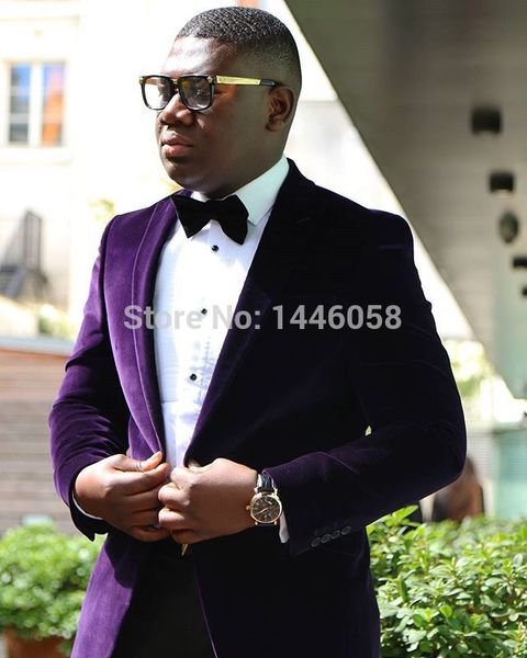 costume homme 2018 groomsmen suit men with pants terno slim fit peaked lapel blazer wedding groom tuxedo purple mens velvet suit, White;black
costume homme 2018 groomsmen suit men with pants terno slim fit peaked lapel blazer wedding groom tuxedo purple mens velvet suit, White;black