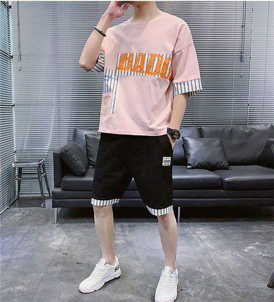 teenagers streetwear 2pcs tracksuits summer designer letter print striped panelled suits mens sports loose sets fsahion casual clothes, Gray
teenagers streetwear 2pcs tracksuits summer designer letter print striped panelled suits mens sports loose sets fsahion casual clothes, Gray
