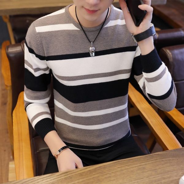 autumn casual men's sweater striped slim fit mens sweaters pullovers yellow green printed men pull homme long sleeve pullover, White;black
autumn casual men's sweater striped slim fit mens sweaters pullovers yellow green printed men pull homme long sleeve pullover, White;black