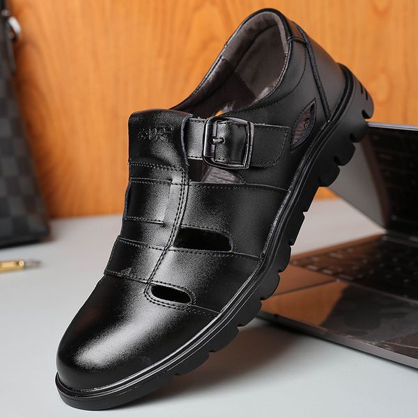 limeike 2020 men sandals genuine leather sandals men outdoor casual leather for beach shoes roman shoes, Black
limeike 2020 men sandals genuine leather sandals men outdoor casual leather for beach shoes roman shoes, Black