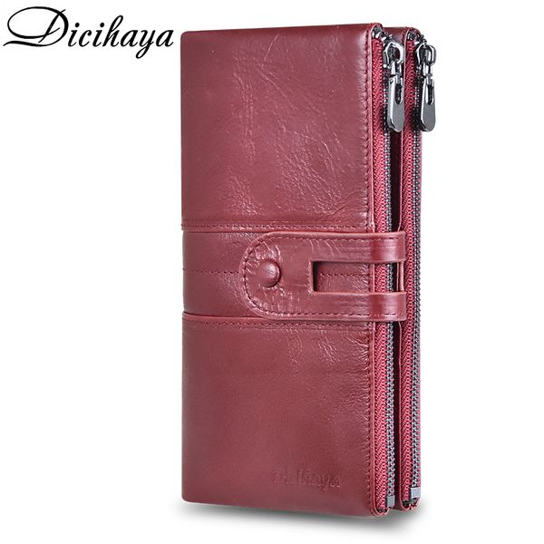dicihaya new genuine leather women wallet zipper long women leather phone bag brand coins purse cow leather wallets card holder cj191219, Red;black
dicihaya new genuine leather women wallet zipper long women leather phone bag brand coins purse cow leather wallets card holder cj191219, Red;black