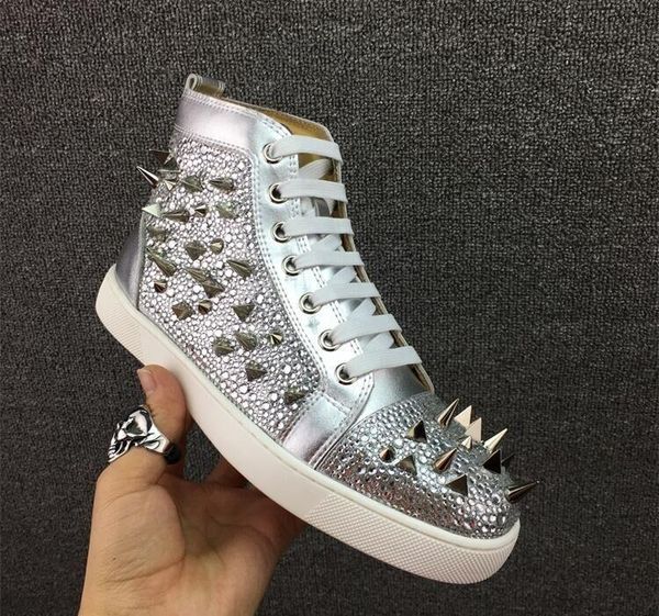 new men women gold spike with gold snakeskin leather high red bottom sneakers,brand design flats causal sports shoes 35-47 ing, Black
new men women gold spike with gold snakeskin leather high red bottom sneakers,brand design flats causal sports shoes 35-47 ing, Black