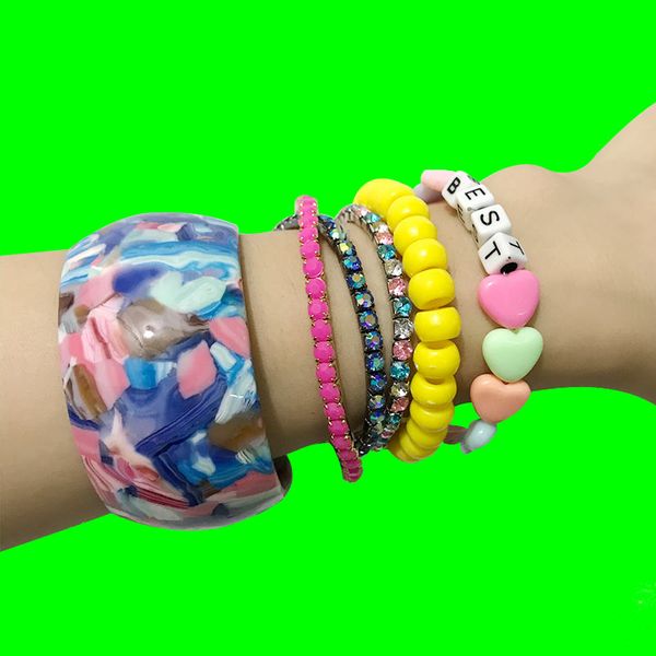 just feel fashion cuff acrylic wide bangles bracelets for women boho round trendy wedding jewelry summer bangle party accessory, Black
just feel fashion cuff acrylic wide bangles bracelets for women boho round trendy wedding jewelry summer bangle party accessory, Black