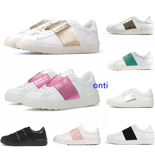 luxury designer shoes platform men women rivet sliver black green pink stripe leather casual shoe size 35-46
luxury designer shoes platform men women rivet sliver black green pink stripe leather casual shoe size 35-46