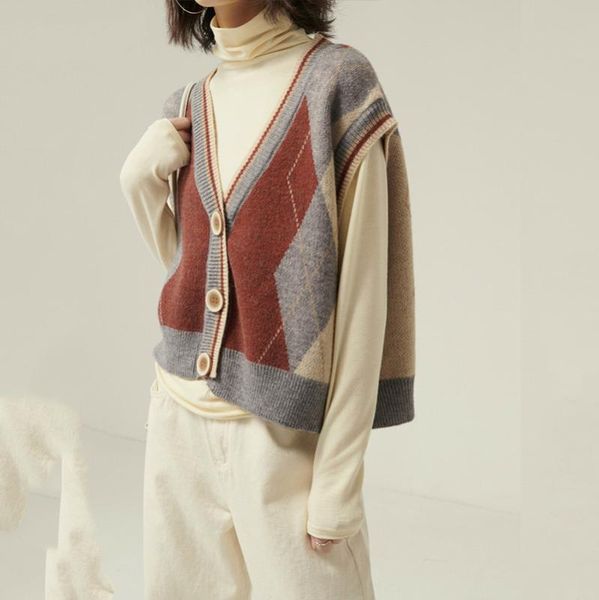 xuxi spring autumn 2020 korea women pattern split joint big size knitting loose vest new v-collar sleeveless fashion tide fz0740, Black;white
xuxi spring autumn 2020 korea women pattern split joint big size knitting loose vest new v-collar sleeveless fashion tide fz0740, Black;white