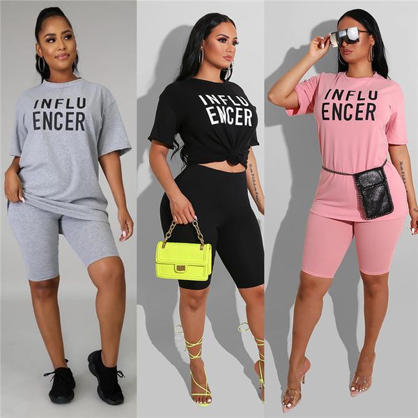 womens summer letter print 2 pcs pants female pure color short sleeve tees short pencil pants, White 
womens summer letter print 2 pcs pants female pure color short sleeve tees short pencil pants, White
