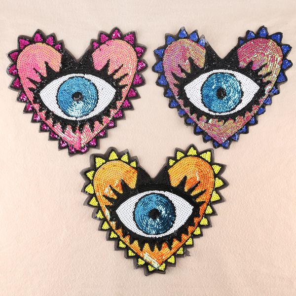 35*31cm sequin patch fashion coat patch heart-shaped eye sequins embroidery clothing accessories applique embroidery flower patches sew on, Black
35*31cm sequin patch fashion coat patch heart-shaped eye sequins embroidery clothing accessories applique embroidery flower patches sew on, Black