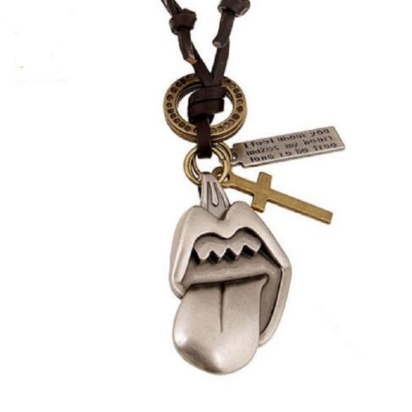 super cool metal clip pendant male necklace long genuine leather cord men necklace adjustable casual cross necklace jewelry, Silver
super cool metal clip pendant male necklace long genuine leather cord men necklace adjustable casual cross necklace jewelry, Silver