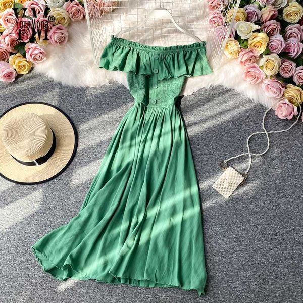 yornmona off shoulder ruffled midi dress elegant buttons red party dress summer fashion holiday style dresses vestidos, Black;gray
yornmona off shoulder ruffled midi dress elegant buttons red party dress summer fashion holiday style dresses vestidos, Black;gray