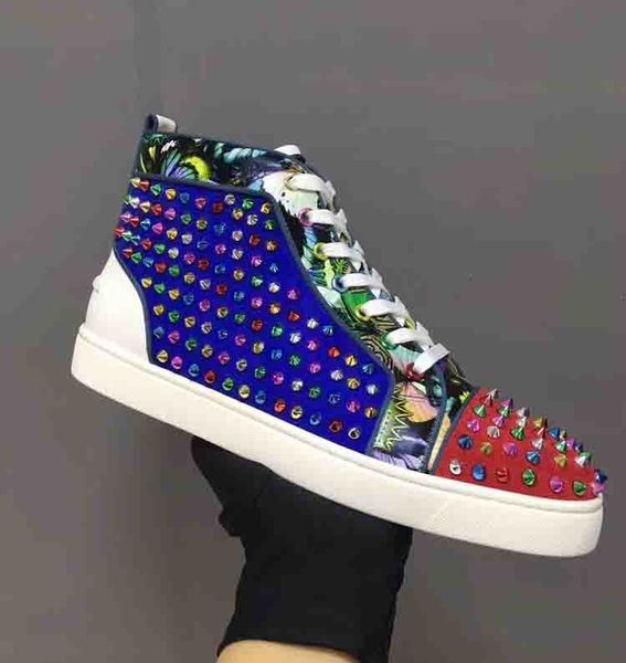 brand studded sneakers men high shoes red soles flats spiked,luxurious brand design full spikes sports shoes outdoor walking flats, Black
brand studded sneakers men high shoes red soles flats spiked,luxurious brand design full spikes sports shoes outdoor walking flats, Black