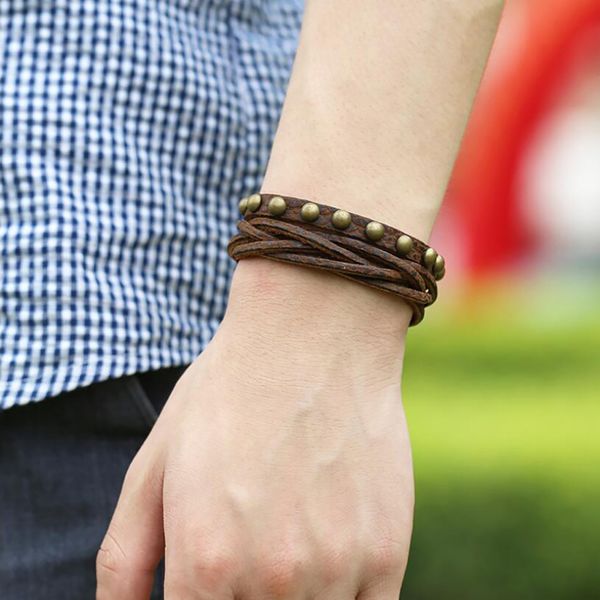 vintage rivet cuff bracelet men's charm wide leather bracelet creative ladies snap jewelry student punk bangle, Black
vintage rivet cuff bracelet men's charm wide leather bracelet creative ladies snap jewelry student punk bangle, Black