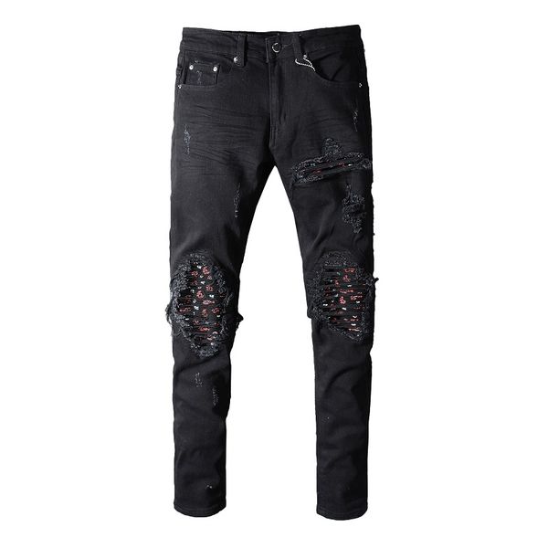 18ss solid classic style straight denim designer men's motorcyclebiker jeans washed design casua lslim summer skinny ripped quality, Blue
18ss solid classic style straight denim designer men's motorcyclebiker jeans washed design casua lslim summer skinny ripped quality, Blue