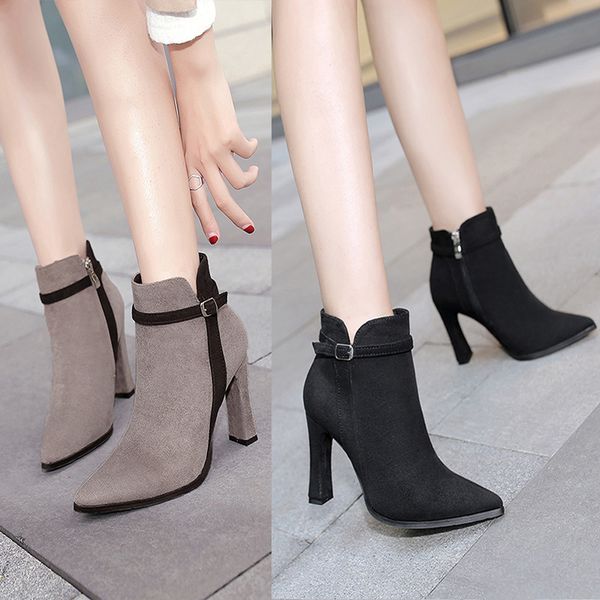 pointy boot women's leather boots zipper booties ladies shoes woman winter shoes luxury designer boots-women pointe rubber 2020, Black
pointy boot women's leather boots zipper booties ladies shoes woman winter shoes luxury designer boots-women pointe rubber 2020, Black