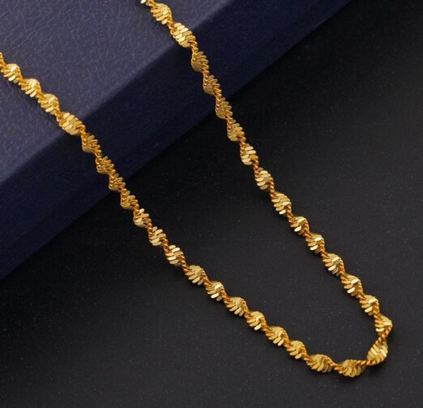 fashion plated 18k real gold necklace women and men wave shaped chain necklace charm twisted clavicle chain jewelry, Silver
fashion plated 18k real gold necklace women and men wave shaped chain necklace charm twisted clavicle chain jewelry, Silver