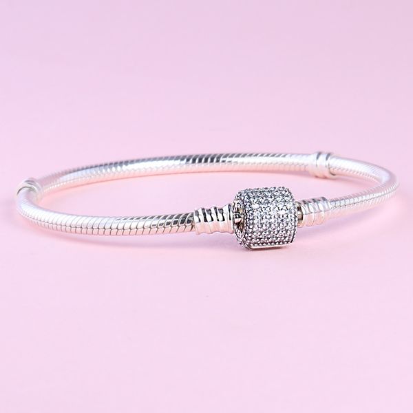 925 sterling silver classic snake chain moment bracelet with w/ signature clasp fits for european pandora bracelets charms and beads, Golden;silver
925 sterling silver classic snake chain moment bracelet with w/ signature clasp fits for european pandora bracelets charms and beads, Golden;silver