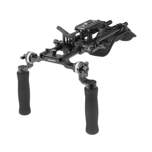 camvate shoulder support rig with manfrotto qr baseplate & dual rosette handgrip (sponge-covered) for dslr camera / camcorder c2410
camvate shoulder support rig with manfrotto qr baseplate & dual rosette handgrip (sponge-covered) for dslr camera / camcorder c2410
