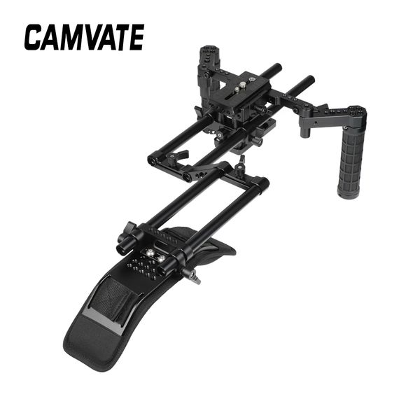 camvate manfrotto quick release tripod mount base plate with 15mm lws rod clamp & dual rubber handgrips c2503
camvate manfrotto quick release tripod mount base plate with 15mm lws rod clamp & dual rubber handgrips c2503