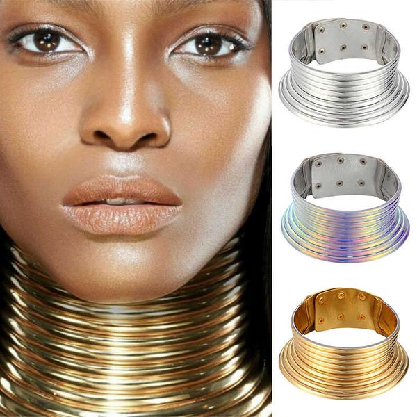 jewelry vintage coil necklace maxi collar adjustable metallic choker african, Silver
jewelry vintage coil necklace maxi collar adjustable metallic choker african, Silver