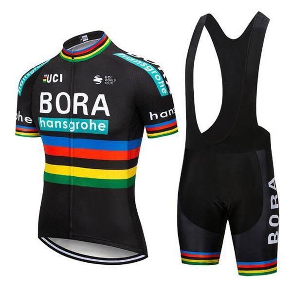 

2019 bora team new cycling hort leeve jer ey bib hort et riding bike ummer breathable wear clothing ropa cicli mo 9d gel pad, Black;red